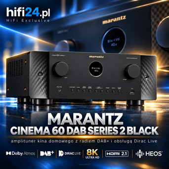 Marantz CINEMA 60 DAB Series 2 Black – amplituner kina domowego z radiem DAB+ i obsługą Dirac Live