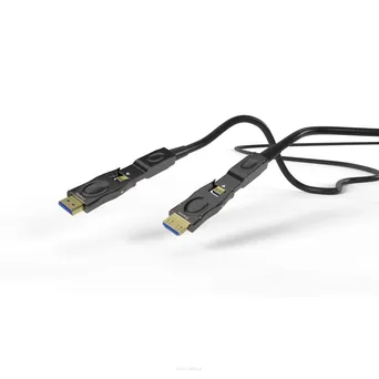 QTEX HFOC-300D-30 Aktywny hybrydowy kabel HDMI 2.1 8K/120 (męski-męski) z odłączanymi złączami, 30 m