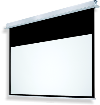 Suprema  Polaris Lite Format 4:3 Elektrycznie rozwijany ekran projekcyjny z linii profesjonalnej PREMIUM dedykowany do zabudowy sufitowej, sterowany przełącznikiem na kablu zasilającym