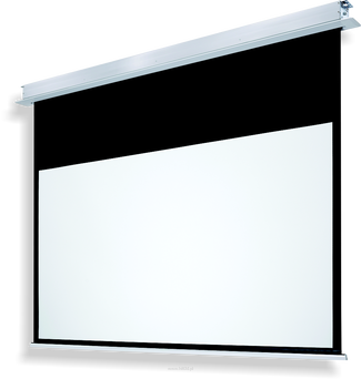 Suprema  Polaris Lite Format 16:9 Matt White HD Elektrycznie rozwijany ekran projekcyjny z linii profesjonalnej PREMIUM dedykowany do zabudowy sufitowej, sterowany przełącznikiem na kablu zasilającym