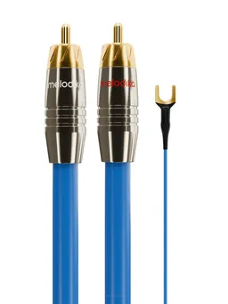 MELODIKA SKY BLUE SBPH20 KABEL GRAMOFONOWY 2XRCA - 2XRCA Z ŻYŁĄ UZIEMIAJĄCĄ, DŁUGOŚĆ 0.5M1