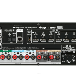 DENON AVR - X1800H DAB  7.2-kanałowy amplituner AV, 145W, 8K Ultra HD, 6 wejść HDMI, 3D Audio, HEOS - 2