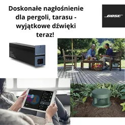 Bose FreeSpace 360P Series II  2 szt  80 W (320 W peak) Głośniki architektoniczne/ogrodowe Wzmacniacz  Bluesound B170S Wzmacniacz stereo z sieciowym odtwarzaczem muzycznym • 2 x 80 W (8Ω), 1 x 100W @ 100 V 1 szt