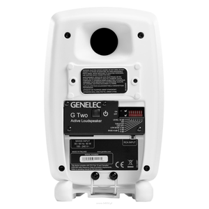 Genelec G Two SPL 100 dB  50 W Bass (Class D) + 50 W Treble (Class D) 56 Hz - 25 kHz Aktywny głośnik, imponujące możliwości z eleganckim designem. - 4