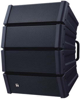 TOA HX-5B-WP Pożarowy system głośnikowy z regulowaną charakterystyką promieniowania; zbudowany z 4 modułów głośnikowych (woofer + 3 tweetery każdy); moc znamionowa 200W, efektywność 96-99 dB SPL (zależnie od kąta otwarcia), pasmo przenoszenia 70(85)Hz - 2