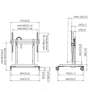 VOGELS RISE 5205 / RISE WBS75M Whiteboard set 75