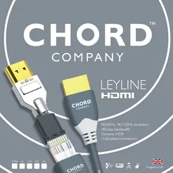 CHORD Leyline HDMI  Obsługuje rozdzielczości 8K/60Hz i 4K/120Hz, oferuje przepustowość 48Gbps