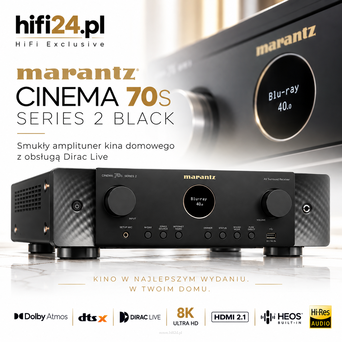 Marantz CINEMA 70s Series 2 Black – smukły amplituner kina domowego z obsługą Dirac Live