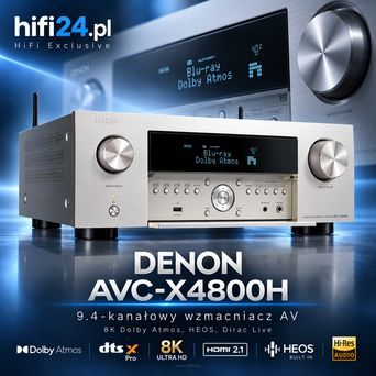 Denon AVC-X4800H Silver – 9.4-kanałowy wzmacniacz AV 8K Dolby Atmos, HEOS, Dirac Live