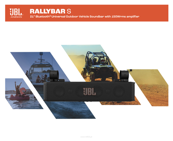 JBL RALLYBAR S Soundbar Bluetooth® o stopniu ochrony przed wodą i pyłem IP66, ze wzmacniaczem 150 W RMS w klasie D