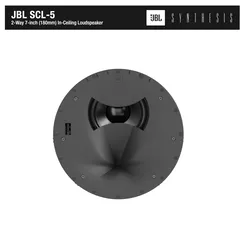 JBL SYNTHESIS SCL-5 Głośnik sufitowy dwudrożny, 6,5" (165mm) głośnik niskotonowy z zaawansowanym stożkiem matrix i odlewanym koszem , Obrotowa przegroda kątowa.