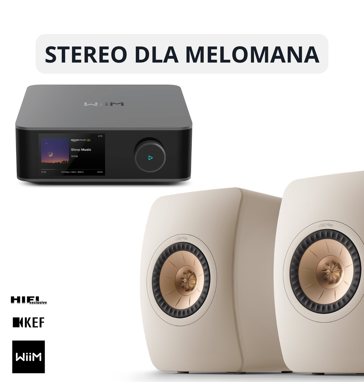 Wiim Amp Ultra Grey + KEF LS50 Sand Shell –audio video premium | hifi24.pl