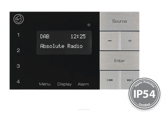 Systemline SE0150 E100 (E-100) Dotykowy panel naścienny z AUX, Bluetooth, radiem DAB/DAB+, FM z wbudowanym wzmacniaczem i pilotem