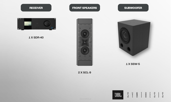JBL Synthesis 2.1  Zestaw  oparty na SDR-40, głośnikach frontowych SCL-9 i subwooferze SSW-5. Profesjonalna baza do kina domowego premium z możliwością dalszej rozbudowy.