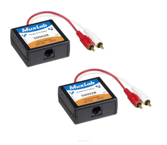 Stereo Hi-Fi Balun 500028, 500028-F przesyłanie niezbalansowanego analogowego sygnału audio Hi-Fi na poziomie liniowym za pomocą pojedynczego kabla Cat5e/6