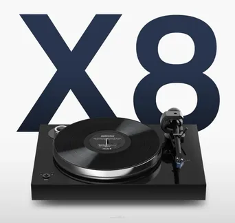 Pro-Ject X8  Gramofon analogowy bez wkładki Talerz z aluminium o średnicy 30 cm ma masę 5,1 kg.