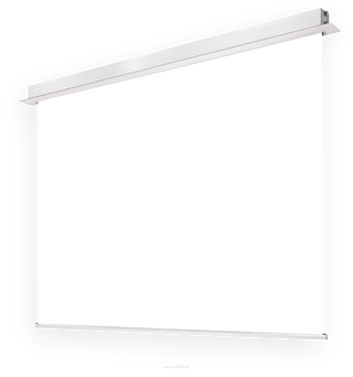 Suprema Polaris Pro  White Elektrycznie rozwijany ekran projekcyjny z linii profesjonalnej PREMIUM, dedykowany do zabudowy sufitowej ze zintegrowanym sterowaniem IR+RF+złącze RS+Dry Contact (wersja bez czarnych ramek)