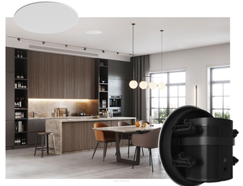 GINEOS + SONOS ERA 100 Kompletny zestaw Gineos z głośnikiem Sonos Era 100 do estetycznego montażu w suficie lub ścianie. Idealny do domu, biura, restauracji i sklepu.