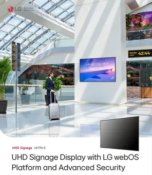 LG 49UH7N-E Wyświetlacz UHD Signage z platformą LG webOS i zaawansowaną ochroną