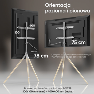 ONKRON Wewnętrzny stojak TV dla 32