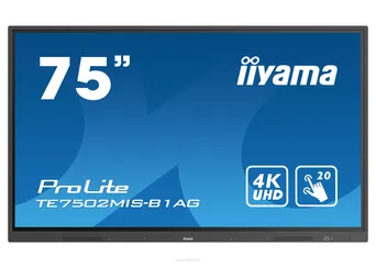 iiyama PROLITE TE7502MIS-B1AG. 75-calowy interaktywny ekran dotykowy LCD 4K UHD ze zintegrowanym oprogramowaniem do adnotacji