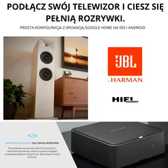 Harman Kardon Citation AMP/ JBL Stage 2 260F  Zestaw nagłośnienia. Wszechstronny dźwięk dla każdego wnętrza. Słuchaj ulubionych treści audio, radia internetowego. PODŁĄCZ SWÓJ TELEWIZOR I CIESZ SIĘ PEŁNIĄ ROZRYWKI.