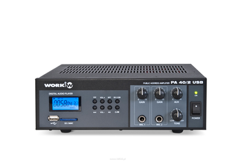 WORK PA 40/2 USB wzmacniacz miksujący + 10 sz. WORK NEO 3 Głośnik naścienny
