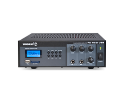 WORK PA 40/2 USB wzmacniacz miksujący + 10 sz. WORK NEO 3 Głośnik naścienny
