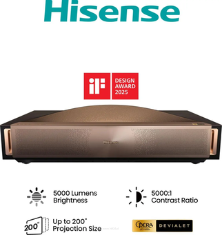 Hisense L9Q – Laser TV 4K do 200 cali, 5000 lumenów, Devialet