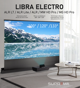 SUPREMA LIBRA ELECTRO 120" ALR  Aktywna powierzchnia pola projekcji (W x H): 2660x1490 mm