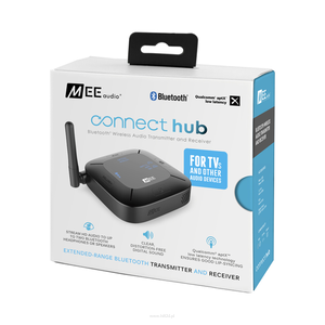 MEE Audio Connect Hub Nadajnik i odbiornik (transmiter i receiver) sygnału Bluetooth do słuchawek i głośników ze złączami cyfrowymi i analogowymi dla telewizora, amplitunera, komputera - 5