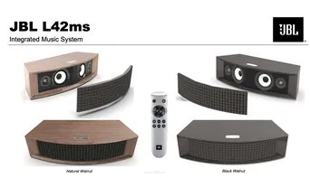 JBL L42 MS Classic  Naturalny fornir z  drewna orzechowego Zintegrowany system muzyczny Całkowita moc systemu: 200 W RMS klasy D.  HDMI-ARC