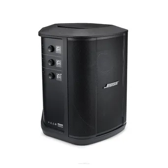 BOSE S1 pro + Bezprzewodowy przenośny głośnik. Zintegrowany mikser z trzema kanałami. Cztery pozycje ustawienia z automatyczną korektą dźwięku