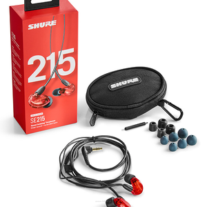 SHURE SE215 PRO Słuchawki douszne z pojedynczym przetwornikiem i kablem 3.5mm (czerwone) - 2