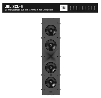 JBL SYNTHESIS SCL-6  Dwu i półdrożna kolumna surround/LCR do montażu ściennego. Zalecana moc wzmacniacza: 25 - 200 W RMS
