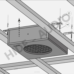 HIDE-AUDIO Obudowa akustyczna  do głośnika Monitor Audio C180-T2 stereo 2w1 - 700/400/177 M456 Wymiar zewnętrzny 700 x 400 x 177 gł mm Do głośników okrągłych Monitor Audio C180-T2 stereo 2w1 - 4
