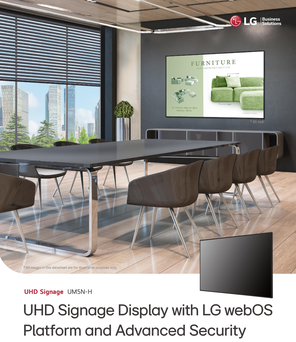 LG 49UM5N-H Wyświetlacz UHD Signage z platformą LG webOS i zaawansowanymi zabezpieczeniami
