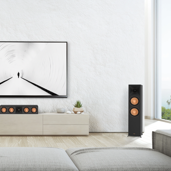 KLIPSCH RP-8000F II EBONY – mocny zestaw – mocny zestaw głośników do  kina domowego (fronty RP-8000F II Ebony – 2 szt  surround RP-500M II Walnut – 2 szt centralny RP-504C II Walnut) potężny zestaw do filmów, muzyki i gamingu