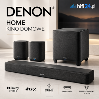 Denon Home Sound Bar 550 + Subwoofer + 2 × Home 150 – bezprzewodowe kino domowe Dolby Atmos