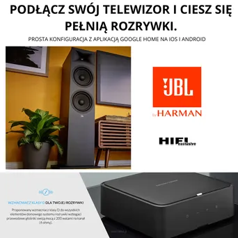 Harman Kardon Citation AMP/ JBL Stage 2 260F  Zestaw nagłośnienia. Wszechstronny dźwięk dla każdego wnętrza. Słuchaj ulubionych treści audio, radia internetowego. PODŁĄCZ SWÓJ TELEWIZOR I CIESZ SIĘ PEŁNIĄ ROZRYWKI.