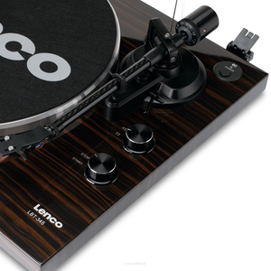 LENCO LBT-345WA Gramofon z Bluetooth  i wkładką Ortofon 2M Red, w zestawie chromowany stabilizator płyty - Orzech - 2