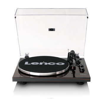 LENCO LBT-345WA Gramofon z Bluetooth  i wkładką Ortofon 2M Red, w zestawie chromowany stabilizator płyty - Orzech