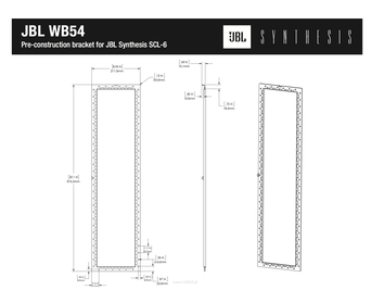 JBL WB54 Wspornik ścienny do użytku jako część procesu instalacji JBL Synthesis SCL-6