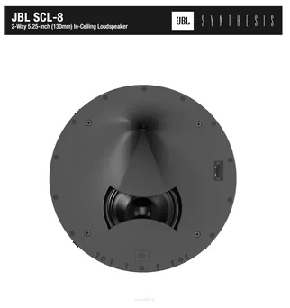 JBL SYNTHESIS SCL-8  Głośnik sufitowy dwudrożny, 5,25" (130mm) głośnik niskotonowy (JW130Al-4) z zaawansowanym stożkiem matrix i odlewanym koszem.