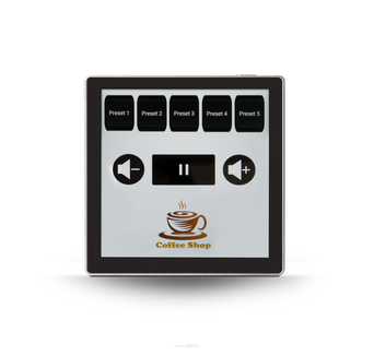 Bluesound CP200  Panel Wyposażony w wyraźny 4-calowy szklany ekran dotykowy oraz zasilanie przez Ethernet (PoE)