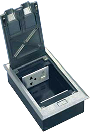 Alantec PP008 Puszka podłogowa 2 x 1.5M (na stronę), metalowa, do podłogi betonowej