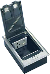 Alantec PP008 Puszka podłogowa 2 x 1.5M (na stronę), metalowa, do podłogi betonowej