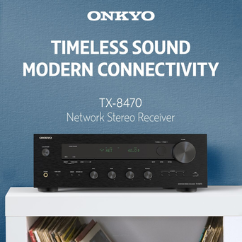ONKYO TX-8470 BLACK ampli-tuner sieciowy o mocy 140 wat / kanał