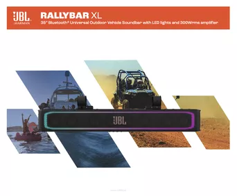 JBL RALLYBAR XLSoundbar Bluetooth® o stopniu ochrony przed wodą i pyłem IP66, ze wzmacniaczem 300 W RMS w klasie D