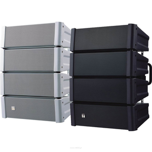 TOA HX-5B System głośnikowy z regulowaną charakterystyką promieniowania; zbudowany z 4 modułów głośnikowych (woofer + 3 tweetery każdy); moc znamionowa 200W, efektywność 96-99 dB SPL (zależnie od kąta otwarcia), pasmo przenoszenia 70(85)Hz - 20kHz (zależn - 7
